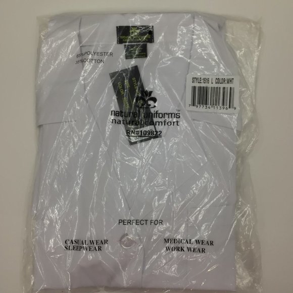 Natural Uniforms Unisex 40 In. Lab Coat Long Sleeve Large NWT - Picture 3 of 9